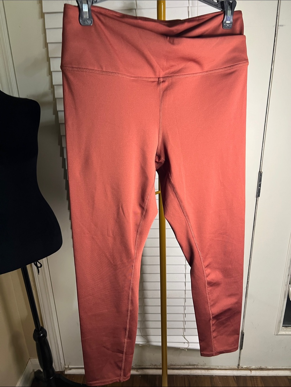 Free People High-Waist Crossover Waist Rust Colored Leggings